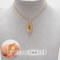 画像4: シトリン 如意 彫り ペンダントトップ K18 ブラジル産 【 一点もの 】 Citrine 日本製 原石 ペンダント ネックレス トップ 天然石 パワーストーン カラーストーン (4)