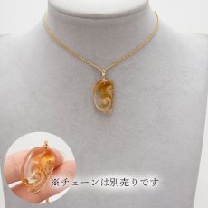 画像4: シトリン 如意 彫り ペンダントトップ K18 ブラジル産 【 一点もの 】 Citrine 日本製 原石 ペンダント ネックレス トップ 天然石 パワーストーン カラーストーン (4)