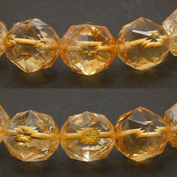 シトリン スターカットブレスレット 12mm ブラジル産 黄水晶 Citrine 天然石 パワーストーン