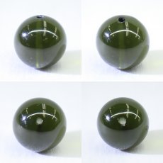 画像2: モルダバイト 約12mm バラ石 ビーズ チェコ産 【一点物】 Moldavite 天然ガラス モルダヴ石 隕石 パワーストーン カラーストーン (2)