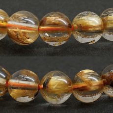 画像2: ゴールドルチルクォーツ ブレスレット 約6.5mm ブラジル産 金針水晶 【一点もの】 ルチル Gold rutile 天然石 パワーストーン カラーストーン (2)