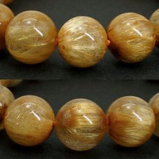 画像2: ゴールドルチルクォーツ キャッツアイ ブレスレット 約12.5mm ブラジル産 金針水晶 【一点もの】 ルチル Gold rutile 天然石 パワーストーン カラーストーン (2)