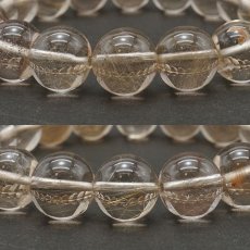 画像2: 山梨ゴールドルチルクォーツ 11mm ブレスレット 山梨県産 【 一点もの 】 Yamanashi Silver Rutile Quartz 日本銘石 パワーストーン 天然石 カラーストーン (2)