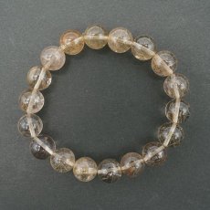 画像3: 山梨ゴールドルチルクォーツ 10.5mm ブレスレット 山梨県産 【 一点もの 】 Yamanashi Silver Rutile Quartz 日本銘石 パワーストーン 天然石 カラーストーン (3)