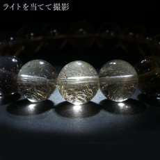 画像4: 山梨ゴールドルチルクォーツ 11mm ブレスレット 山梨県産 【 一点もの 】 Yamanashi Silver Rutile Quartz 日本銘石 パワーストーン 天然石 カラーストーン (4)