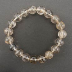 画像3: 山梨ゴールドルチルクォーツ 10mm ブレスレット 山梨県産 【 一点もの 】 Yamanashi Silver Rutile Quartz 日本銘石 パワーストーン 天然石 カラーストーン (3)