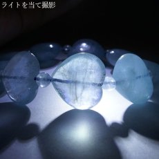 画像4: アクアマリン ブレスレット ハート ブラジル産 【 一点物 】 Aquamarine 緑柱石 藍柱石 藍玉 水色 浄化 お守り 天然石 パワーストーン カラーストーン (4)