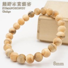 画像1: 【大決算SALE 30%OFF】 熊野本宮銀杏 8mm ブレスレット 和歌山県新宮産 KUMANOHONGU Ginkgo パワーズウッド 天然木 (1)