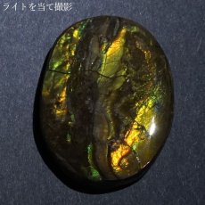 画像3: 【大決算SALE 30%OFF】 アンモライト ルース 5.6g カナダ産 Ammolite 一点物  アンモナイト 化石 希少石 お守り 天然石 パワーストーン カラーストーン (3)