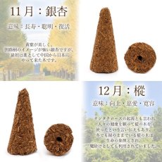 画像7: 【バースデーウッド】 コーン型お香 全12種 穴開き 【浄化塩入り】 木 誕生月 日本製 自社製品 逆流香 倒流香 (7)