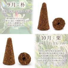 画像6: 【バースデーウッド】 コーン型お香 全12種 穴開き 【浄化塩入り】 木 誕生月 日本製 自社製品 逆流香 倒流香 (6)