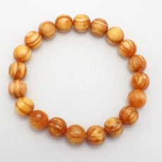 画像3: パワーズウッド 琥珀木 10mm ブレスレット 南米産 Amber Wood パワーズウッド 天然木　アンバー (3)