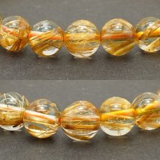 画像2: タイチンルチルクォーツ ブレスレット 約7.6mm ブラジル産 金針水晶 【一点物】 ルチル Taichin rutile 天然石 パワーストーン カラーストーン (2)