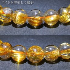 画像4: タイチンルチルクォーツ ブレスレット 約7.6mm ブラジル産 金針水晶 【一点物】 ルチル Taichin rutile 天然石 パワーストーン カラーストーン (4)