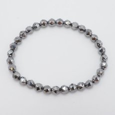 画像3: テラヘルツ鉱石ブレスレット スターカット 6mm テラヘルツブレスレット テラヘルツ ブレスレットTerahertz jewelry 健康 天然石 パワーストーン (3)