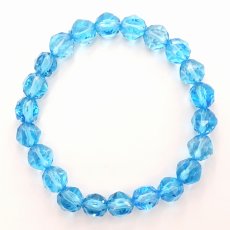 画像3: ブルートパーズ 約8mm スターカット ブレスレット ブラジル産 【一点物】 Blue topaz 天然石 パワーストーン カラーストーン (3)