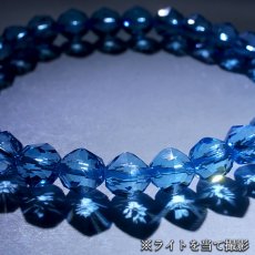 画像4: ブルートパーズ 約6mm スターカット ブレスレット ブラジル産 【一点物】 Blue topaz 天然石 パワーストーン カラーストーン (4)