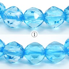 画像2: ブルートパーズ 約6mm スターカット ブレスレット ブラジル産 【一点物】 Blue topaz 天然石 パワーストーン カラーストーン (2)