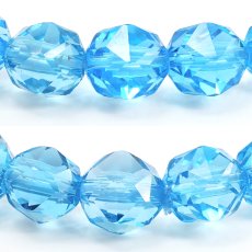 画像2: ブルートパーズ 約8mm スターカット ブレスレット ブラジル産 【一点物】 Blue topaz 天然石 パワーストーン カラーストーン (2)