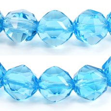 画像2: ブルートパーズ 約8mm スターカット ブレスレット ブラジル産 【一点物】 Blue topaz 天然石 パワーストーン カラーストーン (2)