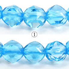 画像2: ブルートパーズ 約6mm スターカット ブレスレット ブラジル産 【一点物】 Blue topaz 天然石 パワーストーン カラーストーン (2)