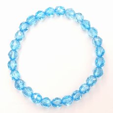 画像3: ブルートパーズ 約6mm スターカット ブレスレット ブラジル産 【一点物】 Blue topaz 天然石 パワーストーン カラーストーン (3)