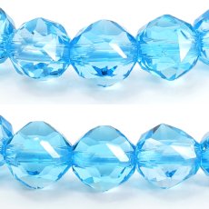 画像2: ブルートパーズ 約6mm スターカット ブレスレット ブラジル産 【一点物】 Blue topaz 天然石 パワーストーン カラーストーン (2)