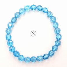 画像5: ブルートパーズ 約6mm スターカット ブレスレット ブラジル産 【一点物】 Blue topaz 天然石 パワーストーン カラーストーン (5)