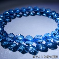 画像6: ブルートパーズ 約6mm スターカット ブレスレット ブラジル産 【一点物】 Blue topaz 天然石 パワーストーン カラーストーン (6)