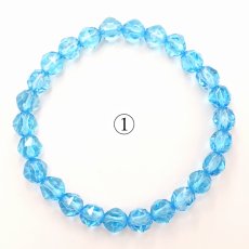 画像3: ブルートパーズ 約6mm スターカット ブレスレット ブラジル産 【一点物】 Blue topaz 天然石 パワーストーン カラーストーン (3)