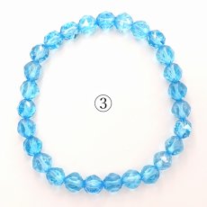 画像7: ブルートパーズ 約6mm スターカット ブレスレット ブラジル産 【一点物】 Blue topaz 天然石 パワーストーン カラーストーン (7)