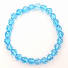 画像3: ブルートパーズ 約6mm スターカット ブレスレット ブラジル産 【一点物】 Blue topaz 天然石 パワーストーン カラーストーン (3)