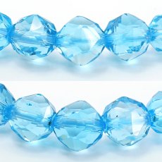 画像2: ブルートパーズ 約6mm スターカット ブレスレット ブラジル産 【一点物】 Blue topaz 天然石 パワーストーン カラーストーン (2)