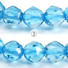 画像4: ブルートパーズ 約6mm スターカット ブレスレット ブラジル産 【一点物】 Blue topaz 天然石 パワーストーン カラーストーン (4)