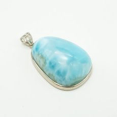 画像3: ラリマー SV925 ペンダントトップ ドミニカ産 覆輪 【一点物】 Larimar ブルーペクトライト フクリン 天然石 パワーストーン カラーストーン (3)