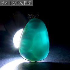 画像4: ラリマー SV925 ペンダントトップ ドミニカ産 覆輪 【一点物】 Larimar ブルーペクトライト フクリン 天然石 パワーストーン カラーストーン (4)