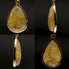 画像2: ルチルクォーツ SV925 ペンダントトップ ブラジル産 【一点もの】 Rutile Quartz ドロップ ルチル 覆輪 フクリン お守り 浄化 天然石 パワーストーン カラーストーン (2)