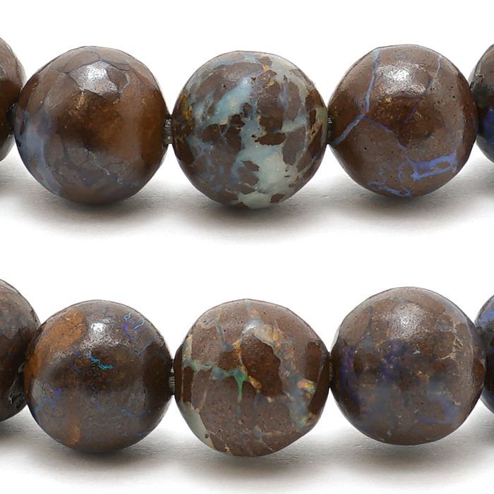 ボルダーオパールブレスレット 8mm 蛋白石 Boulder Opal オーストラリア産 【一点もの】 天然石 パワーストーン カラーストーン